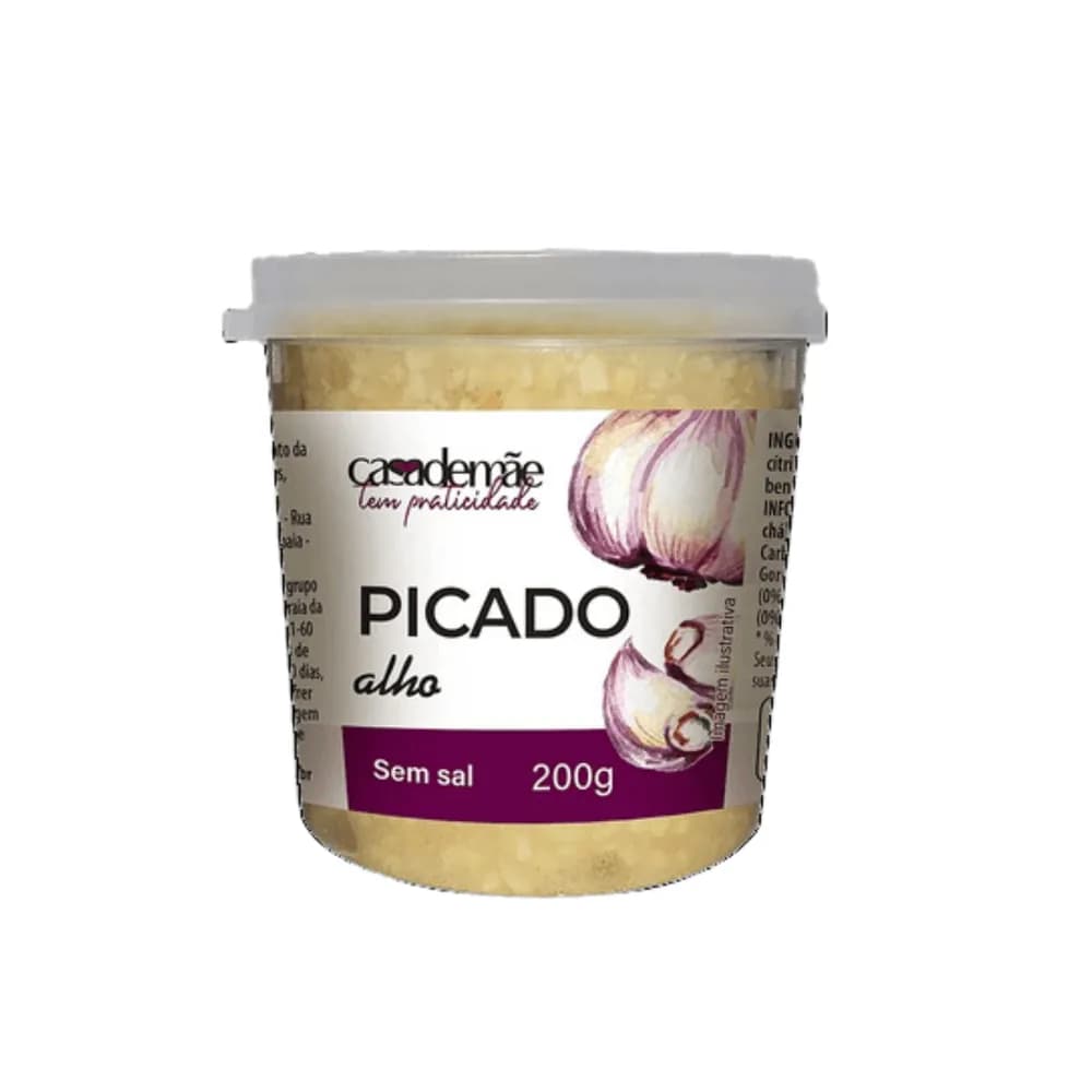 Alho picado sem sal casa de mae 200g