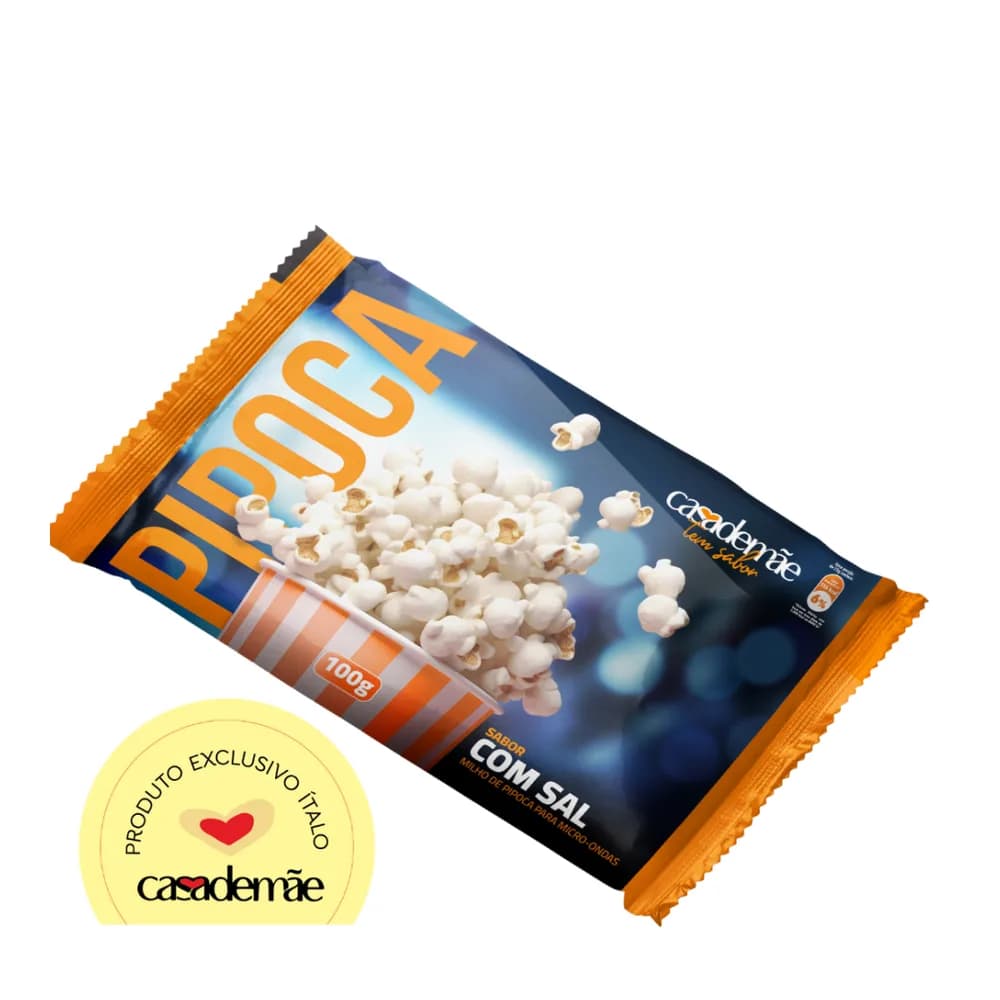 Pipoca microondas natural com sal casa de mae 100g
