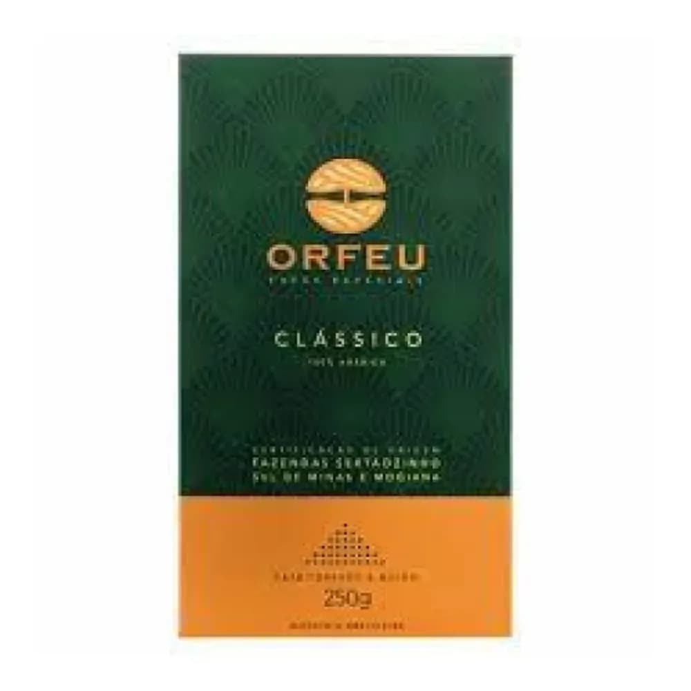 Cafe orfeu classico torrado moido pacote 250g