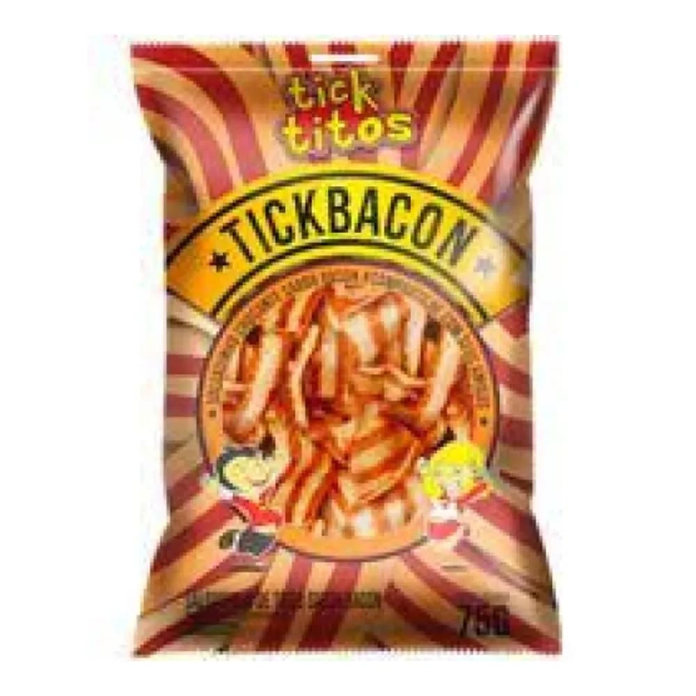 Salgadinho de trigo tick titos sabor bacon embalagem 75g