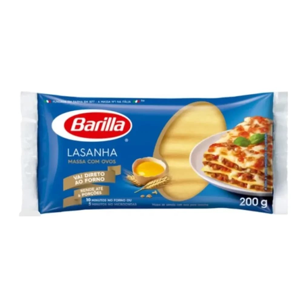 Massa para lasanha barilla com ovos 200g