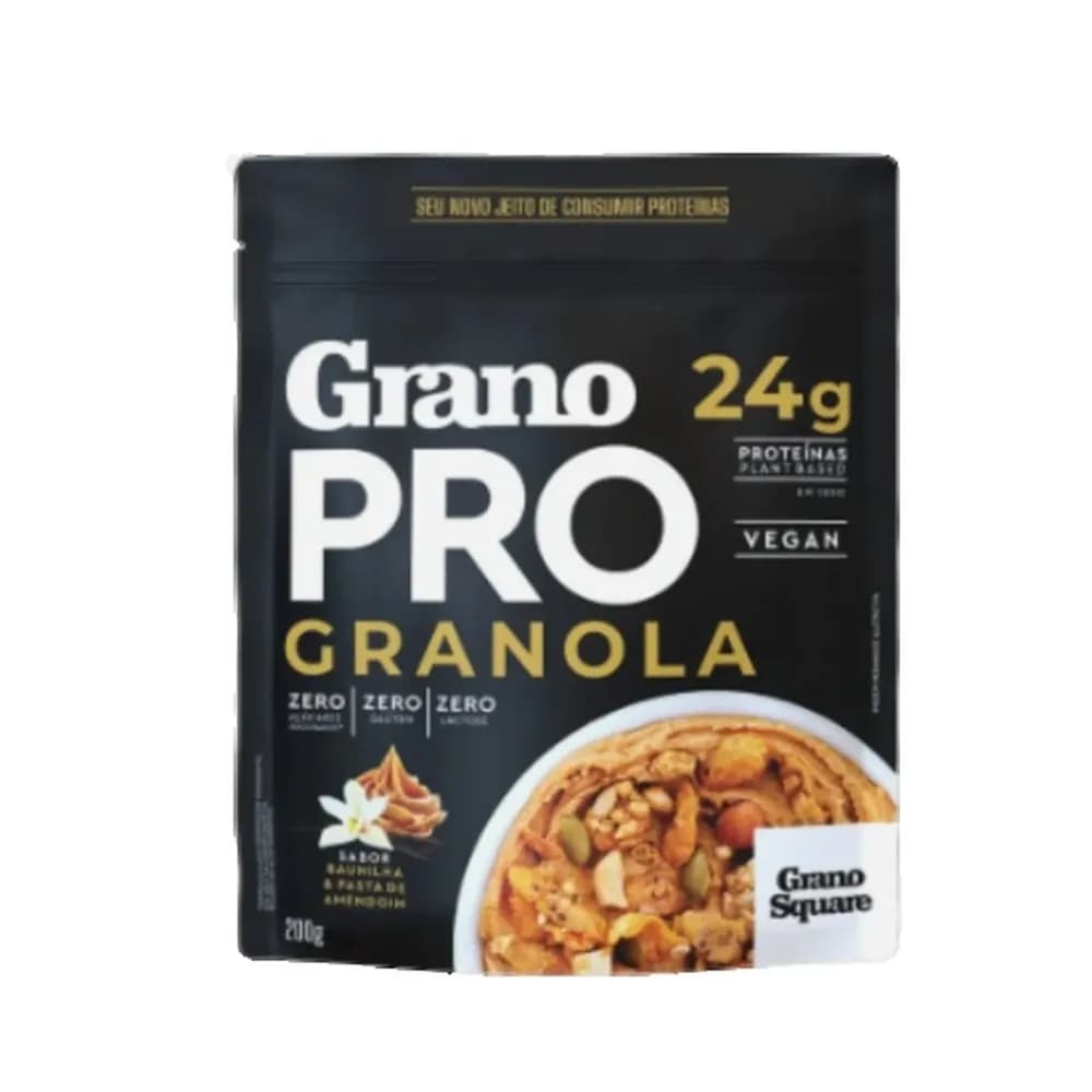 Granola sabor baunilha e pasta de amendoim granopro granosquare 200g