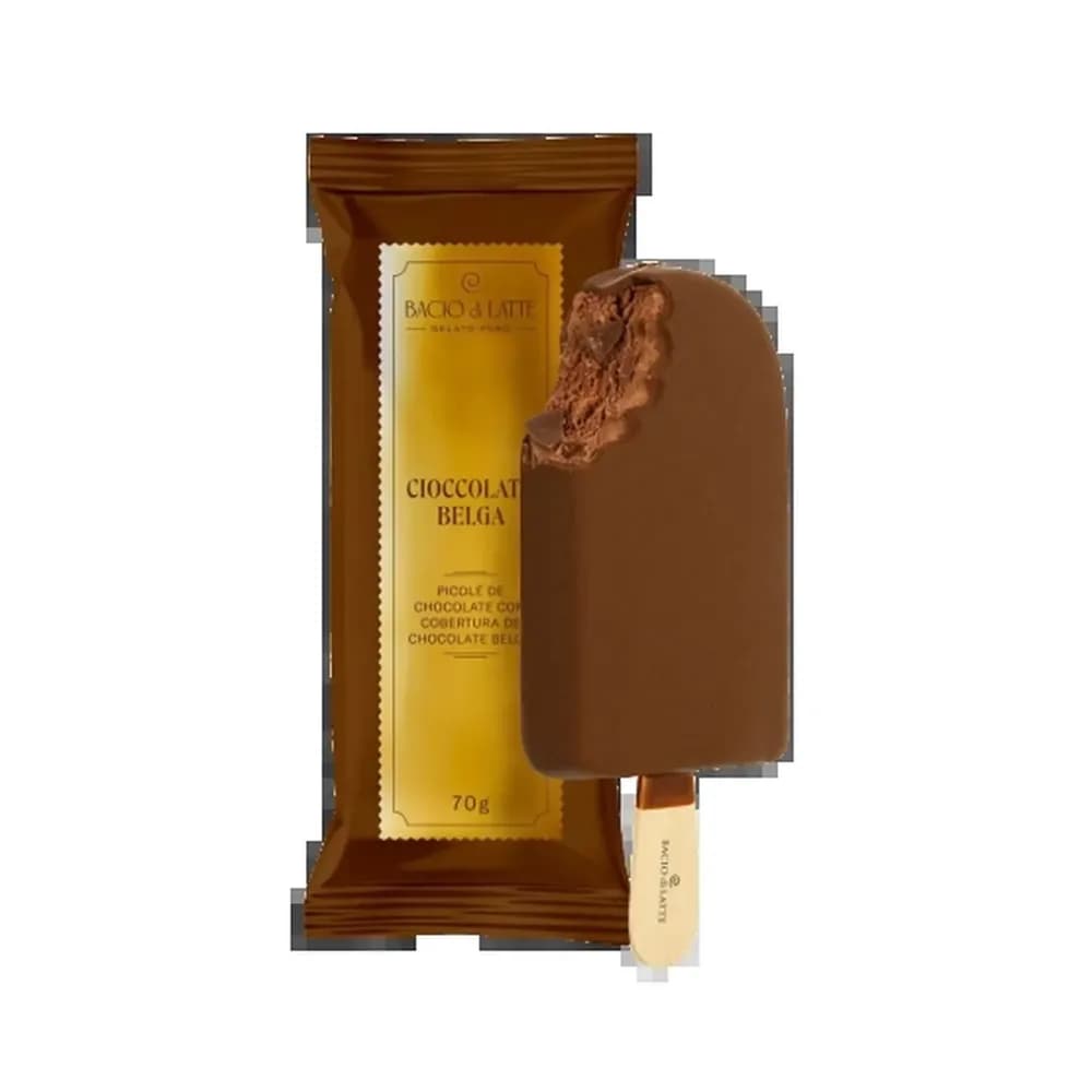 Picole chocolate cobertura chocolate belga bacio di latte 70g
