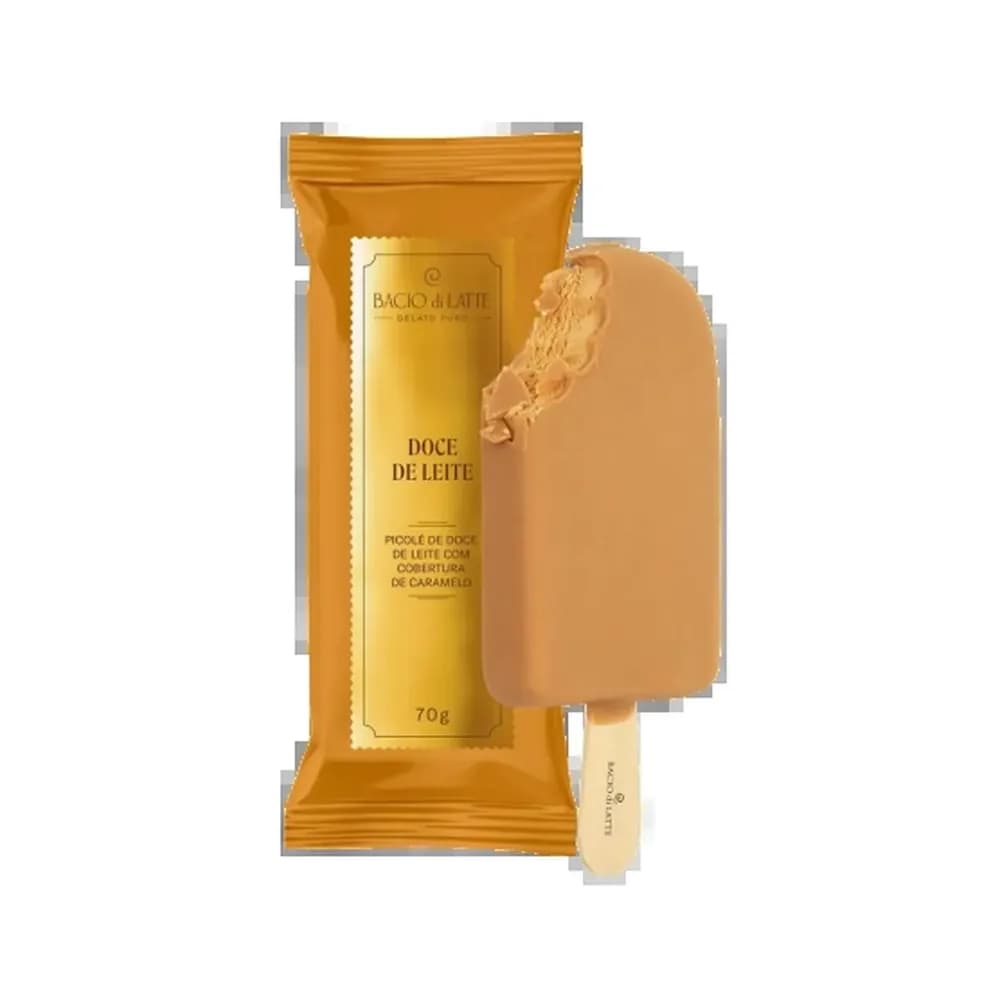 Picole de doce de leite com cobertura de caramelo bacio di latte 70g