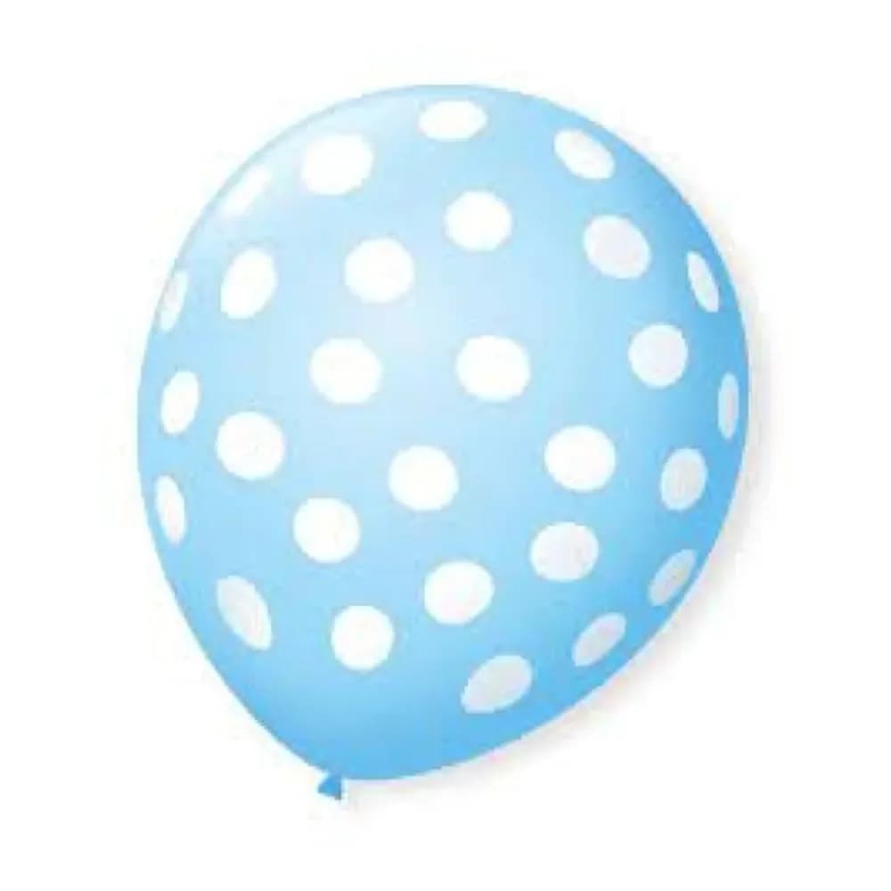 Baloes start numero 9 na cor azul com bolinhas brancas