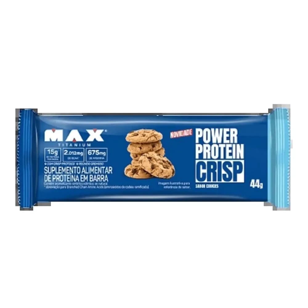 Barra de proteina sabor cookies & cream protein crisp max titanium com 44g