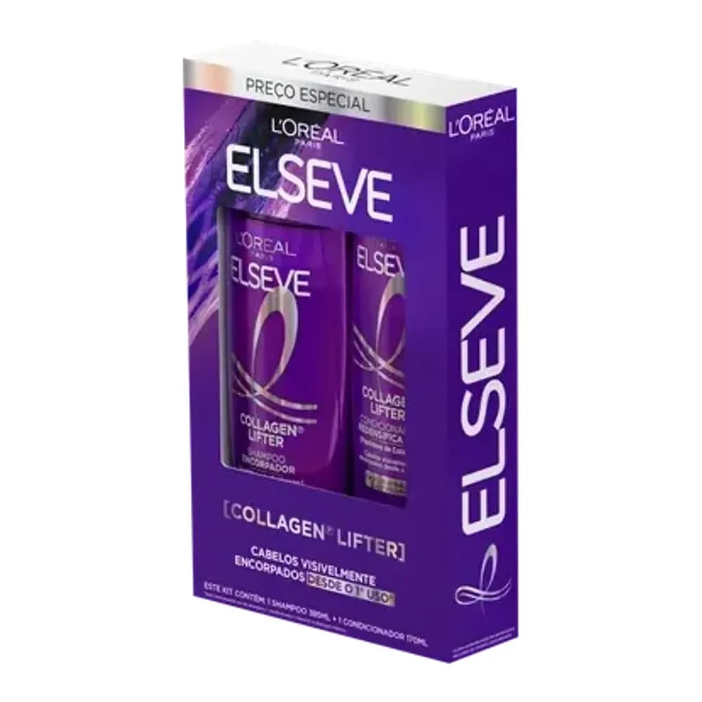 Kit shampoo 375ml + condicionador 170ml colageno lifter loreal