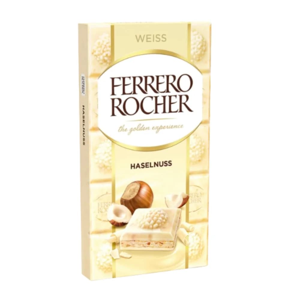 Chocolate branco com avela ferrero rocher 90g