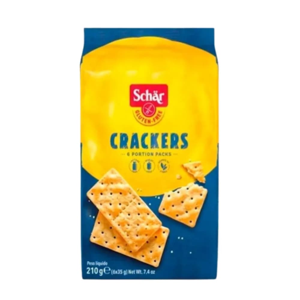 Biscoito schar crackers sem gluten sem lactose embalagem 210g