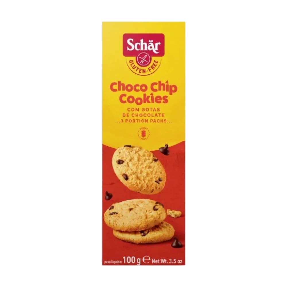 Cookies schar choco chip sem gluten embalagem 100g
