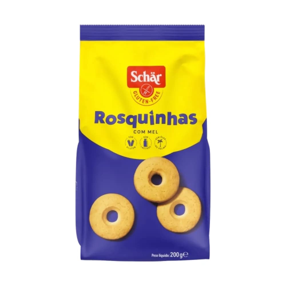 Biscoito doce schar hoops sem gluten embalagem 200g