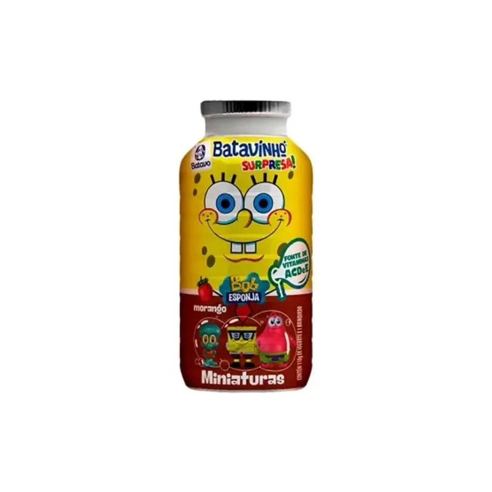 Iogurte parcialmente desnatado morango bob esponja batavo surpresa frasco 110g