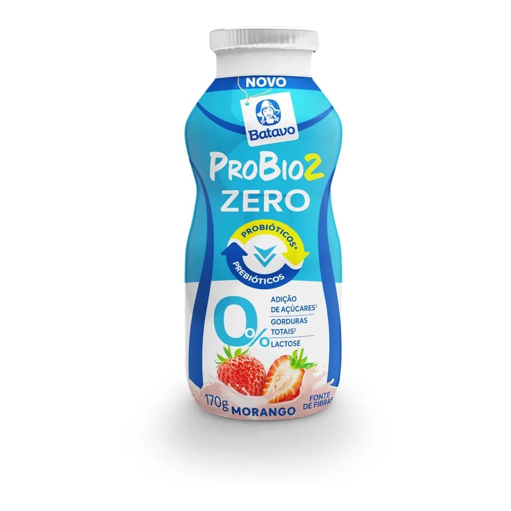 Iogurte probio2 morango zero lactose batavo iogurte 170g