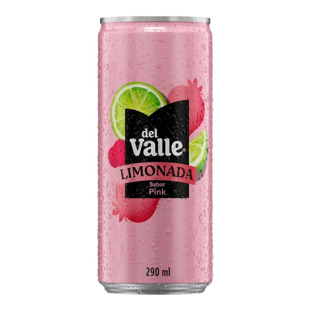 Suco 290ml del valle limonada pink