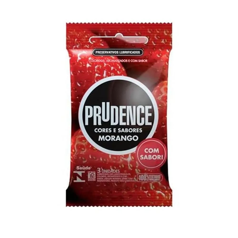Preservativo prudence cores e sabores morango 3un