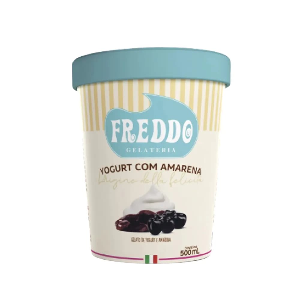 Sorvete yogurt com amarena freddo 500ml