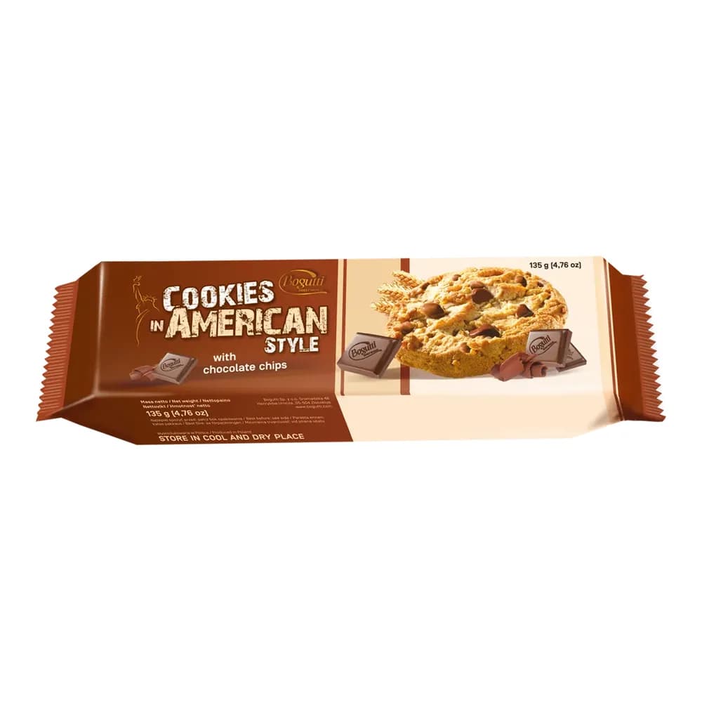 Cookies american style c/gotas de chocolate bogutti 135g