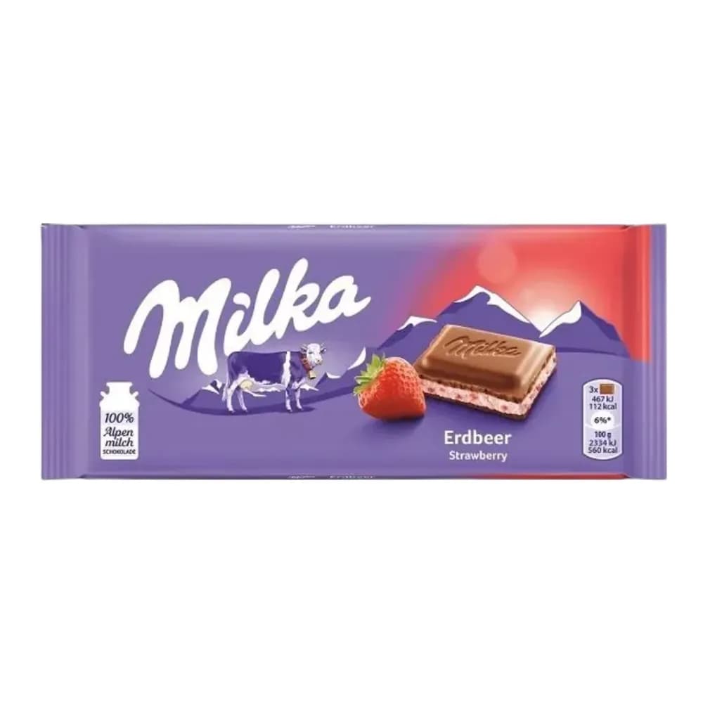 Chocolate milka strawberry joghurt 100g