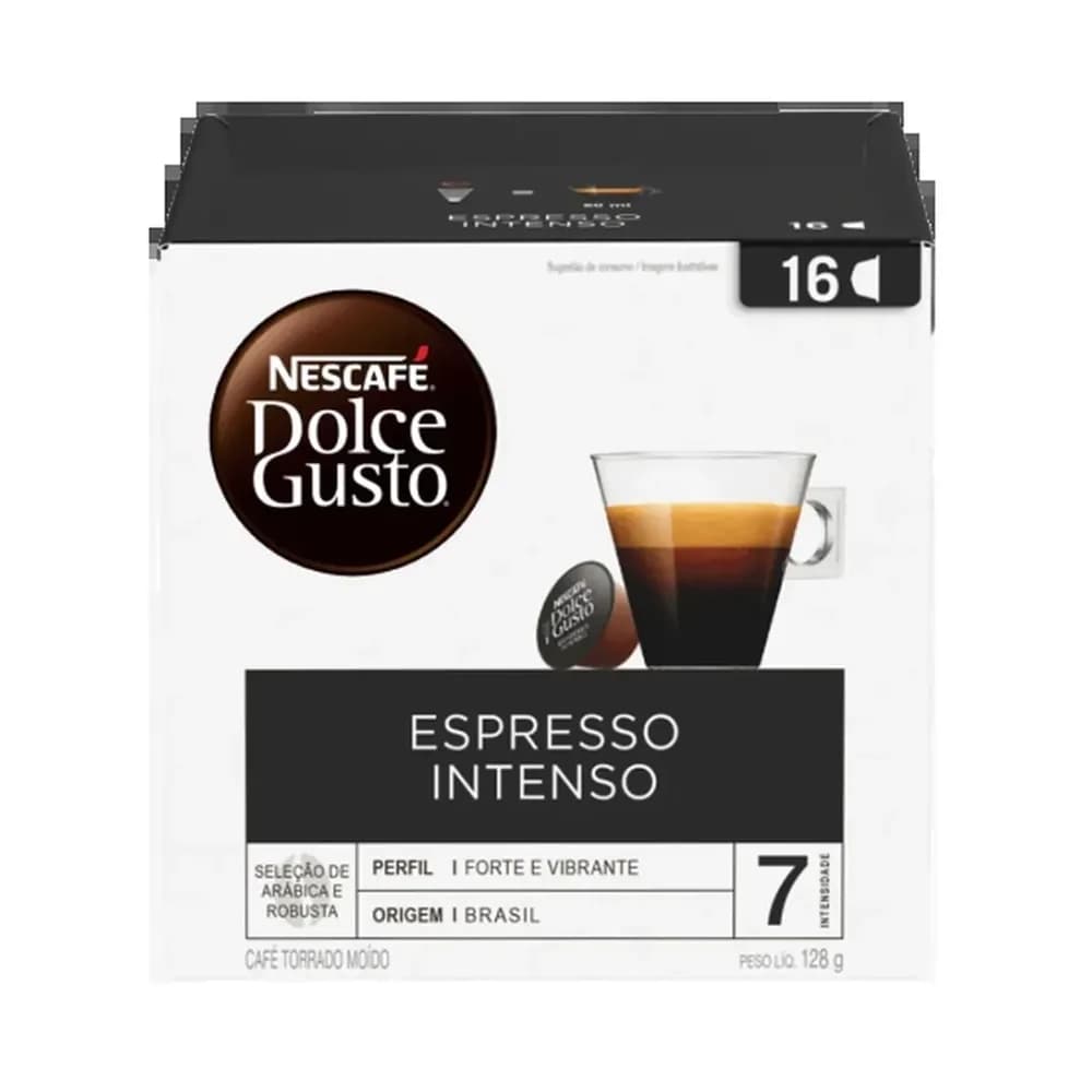 Capsula cafe espresso intenso nescafe dolce gusto com 10 capsulas 80 g
