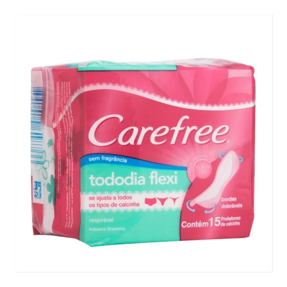 Protetor diario todo dia flexi sem fragrancia carefree 15un