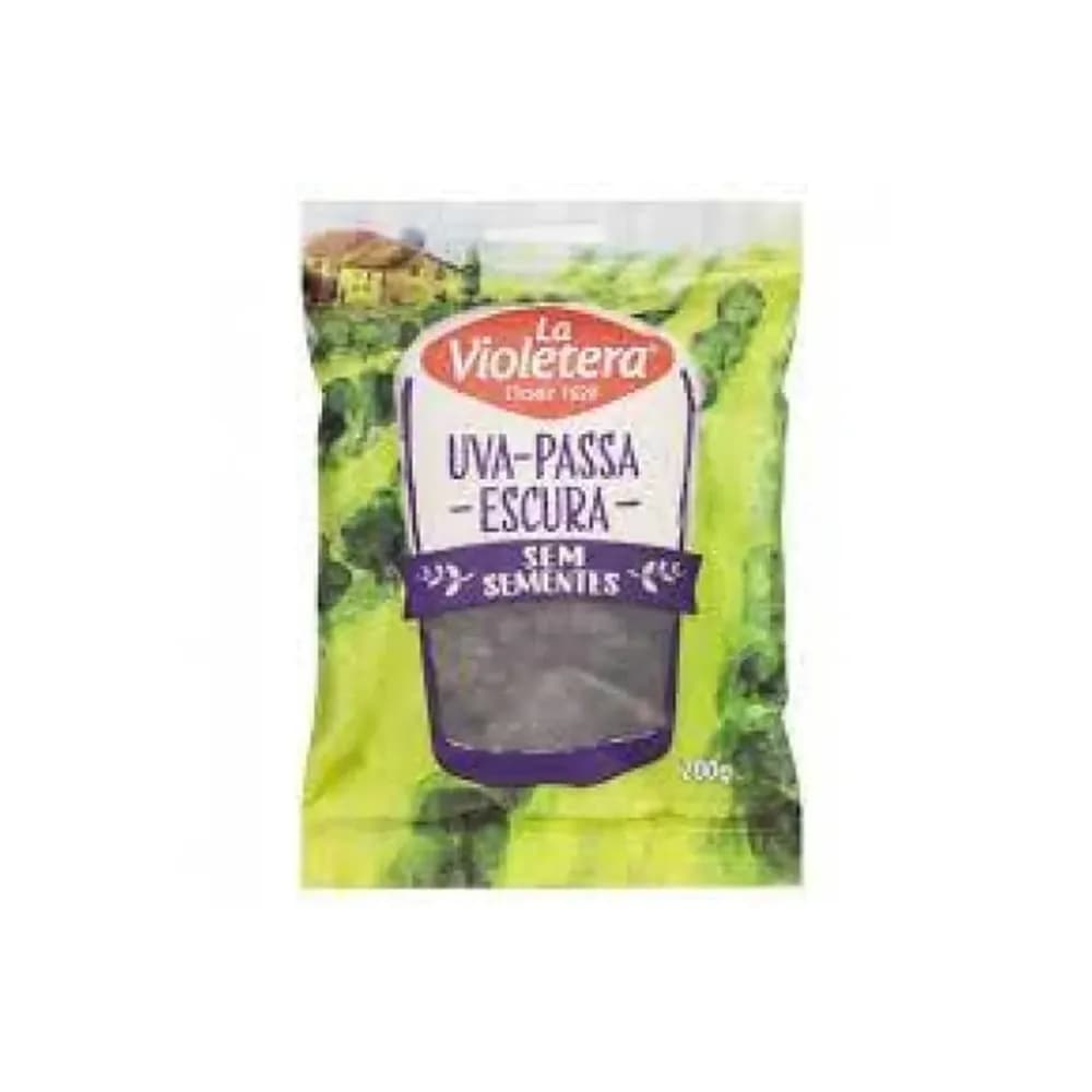 Uva passa escura la violetera sem semente pacote 200g