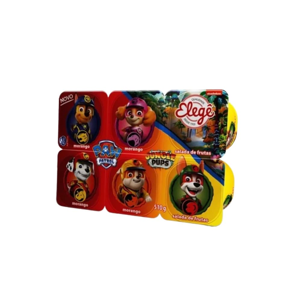 Iogurte paw patrol sabor morango e frutas vermelhas elege 510g