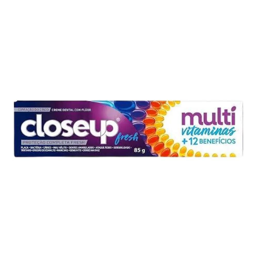 Creme dental multivitaminas +12 beneficios fresh close up 85g