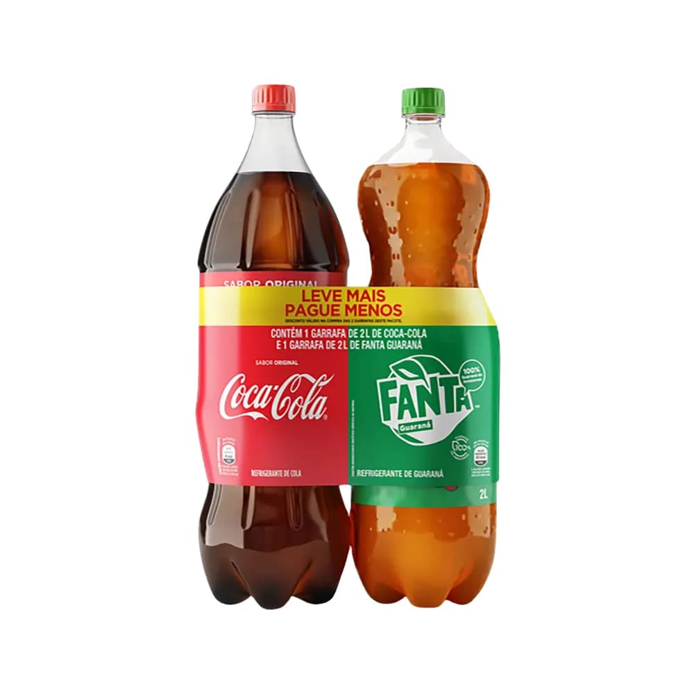 Kit coca-cola original + fanta guarana 2l cada