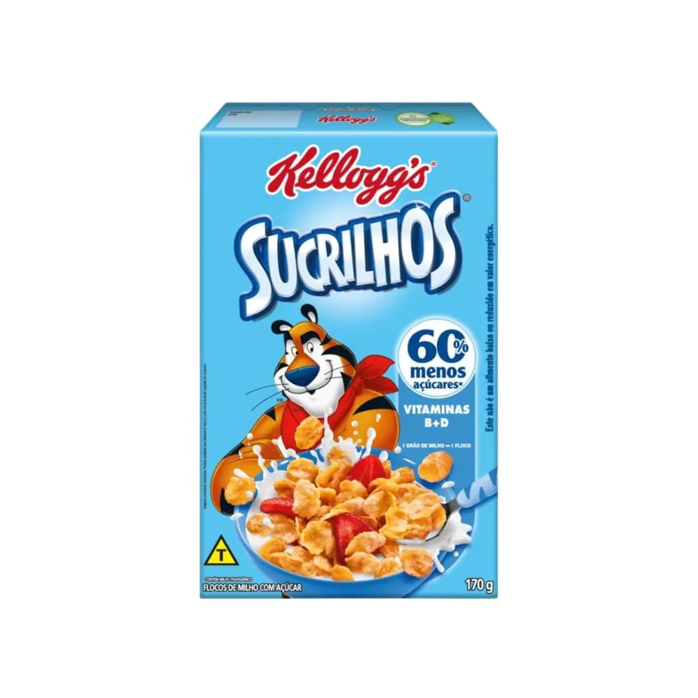 Cereal matinal sucrilhos menos acucar kellogs 170g