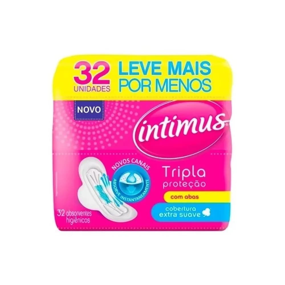 Absorvente tripla protecao suave com abas intimus 32un