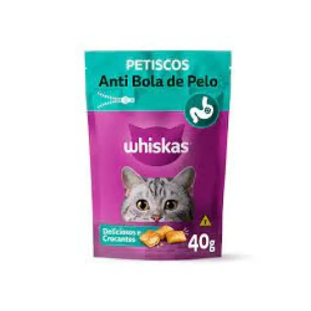 Petisco para gatos adultos temptations anti bola de pelo whiskas 40g