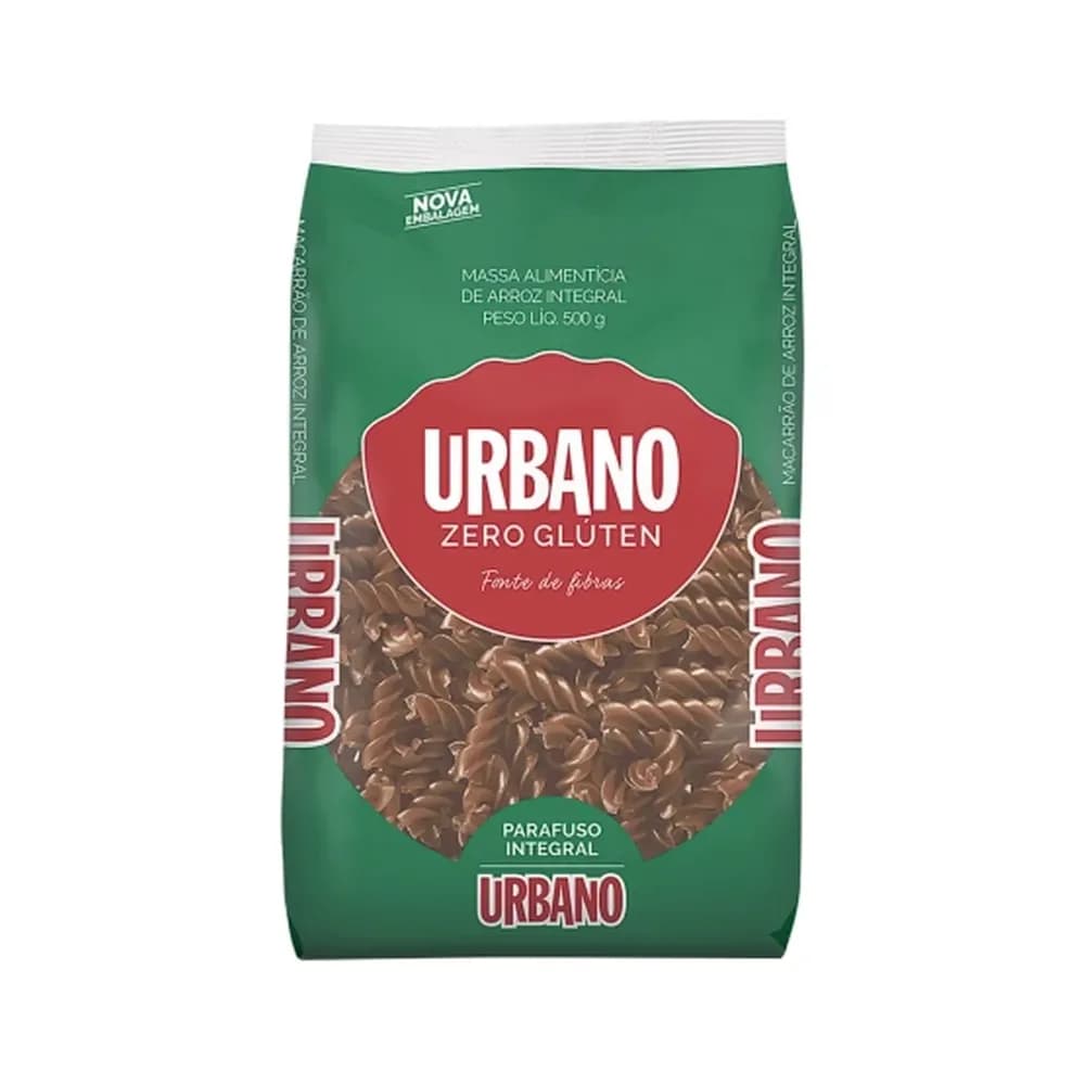 Macarrao de arroz integral parafuso/fusilli urbano embalagem 500g