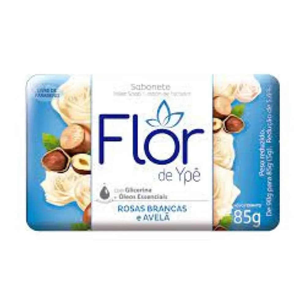 Sabonete rosas brancas e avela suave flor de ype 85g