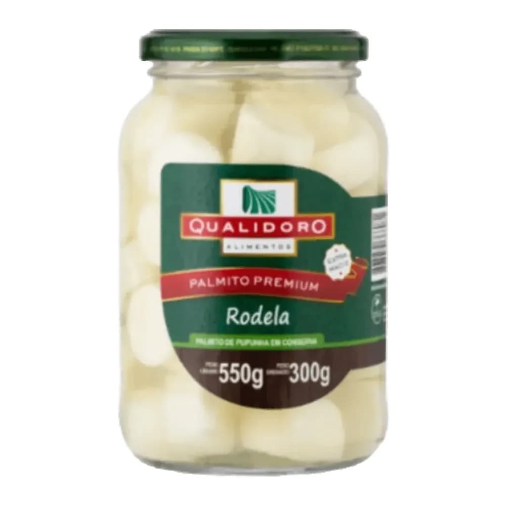 Palmito pupunha qualidoro rodela embalagem 300g